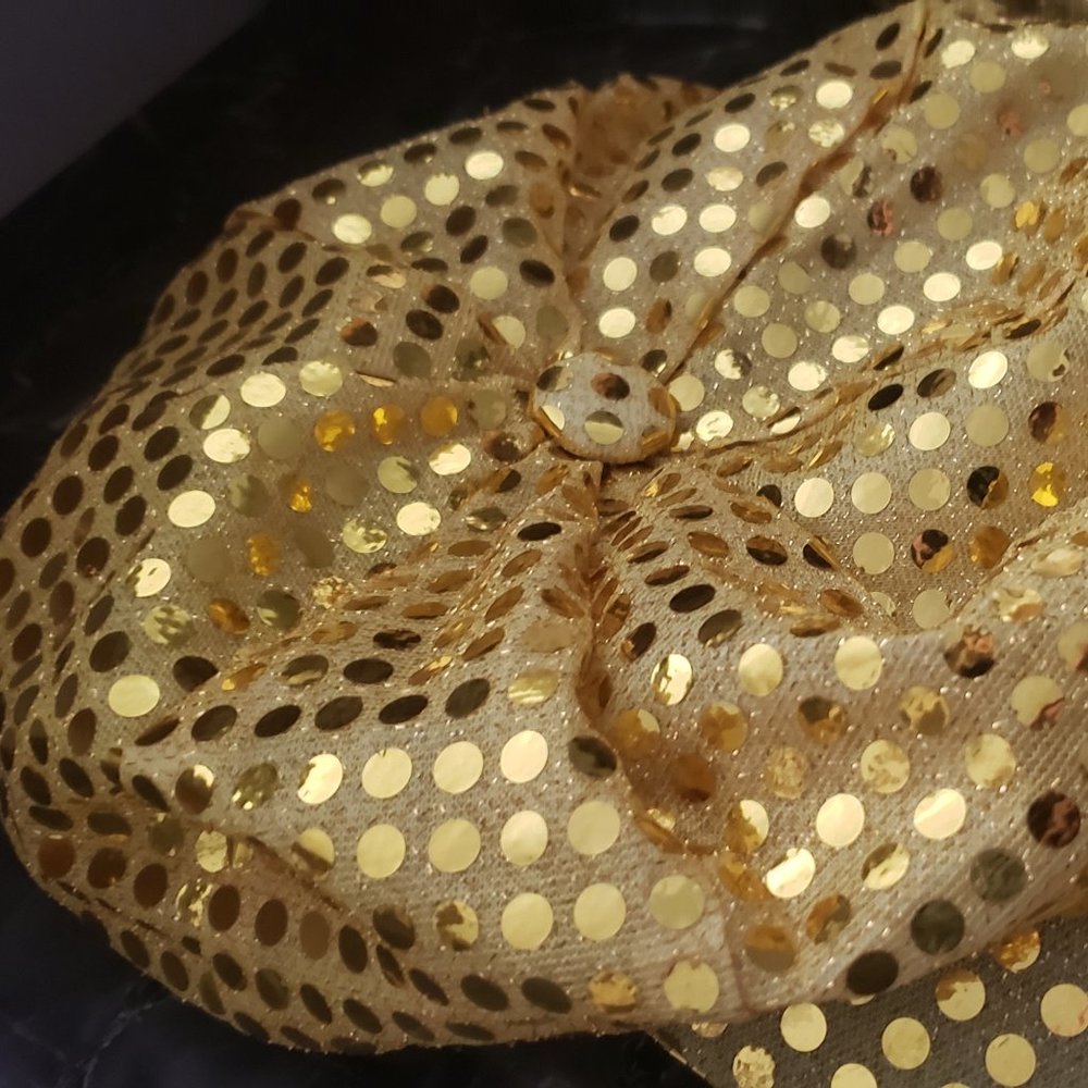Gold Sequenced Women's Newsboy Hat